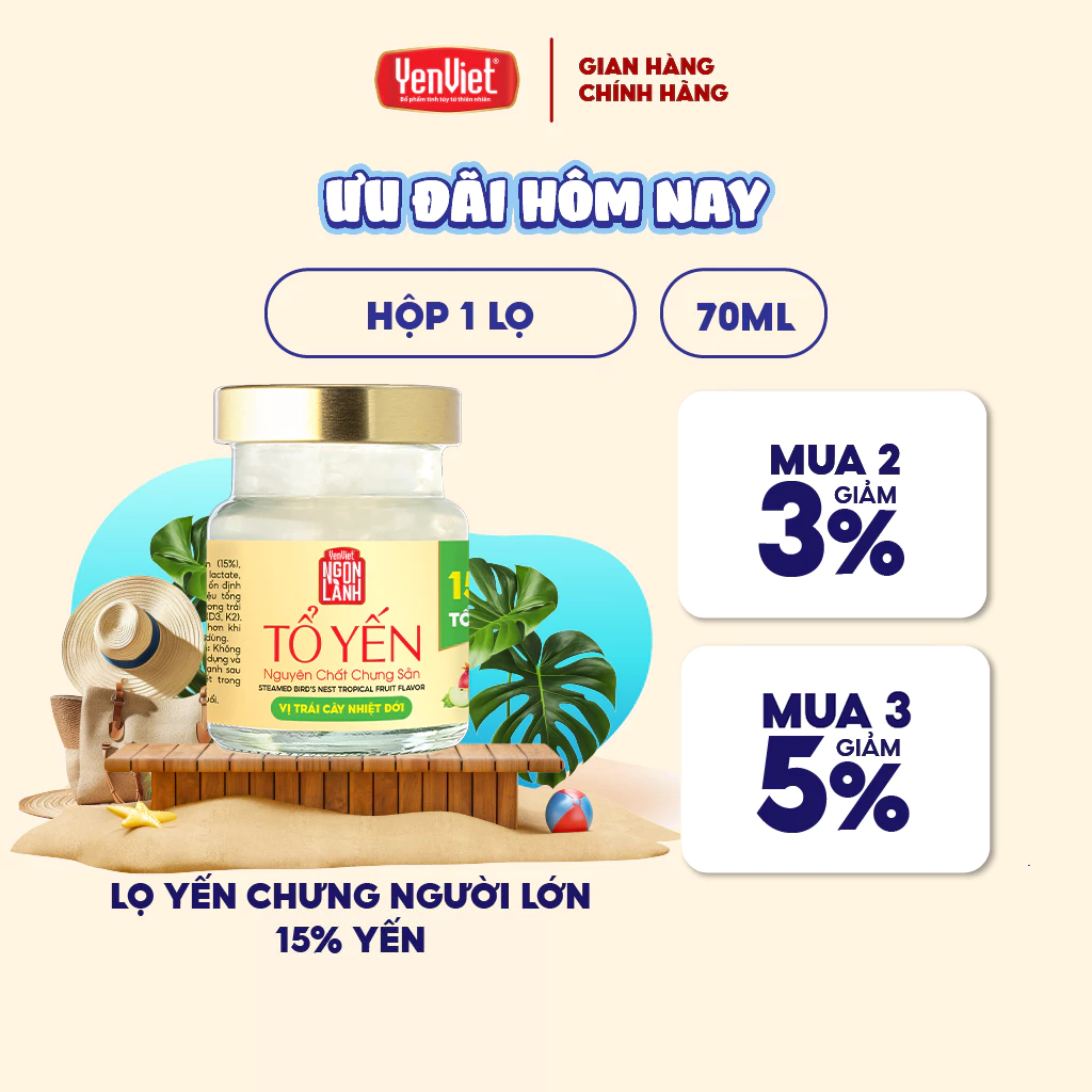 Yến Việt 濃厚燕の巣ドリンク 70ml – 15-18%純燕の巣使用、選べる甘さ＆豊富なフレーバー