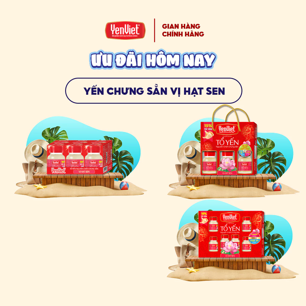 Yến sào Yến Việt 蓮の実味 即飲用燕の巣ドリンク 18%配合 氷砂糖入り 爽やか美肌 70ml x 6本