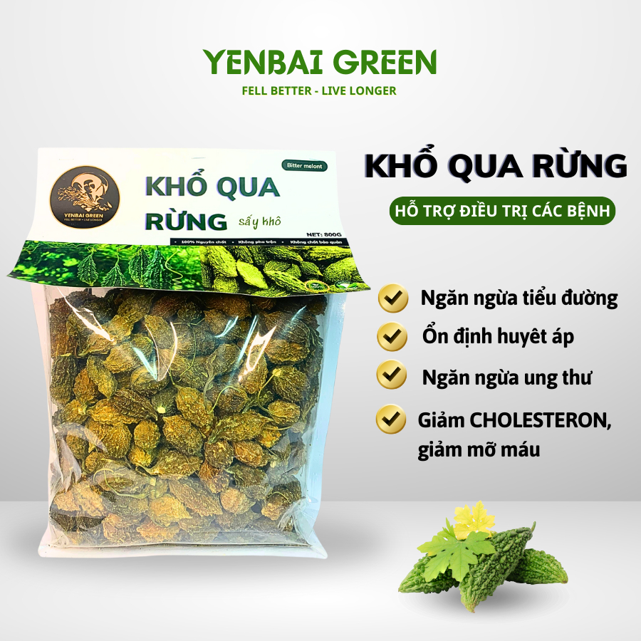 YENBAIGREEN Khổ Qua Rừng Sấy Khô Tiểu Đường Huyết Áp 減少 700g YENBAIGREEN