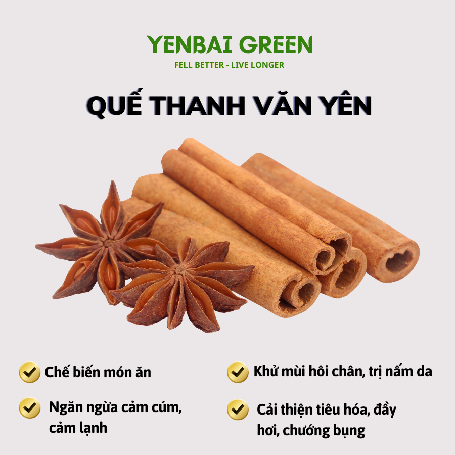 YENBAIGREEN YENBAI Quế Thanh Vỏ Cạo Khô Loại 1 高品質 自然乾燥 100g YENBAIGREEN