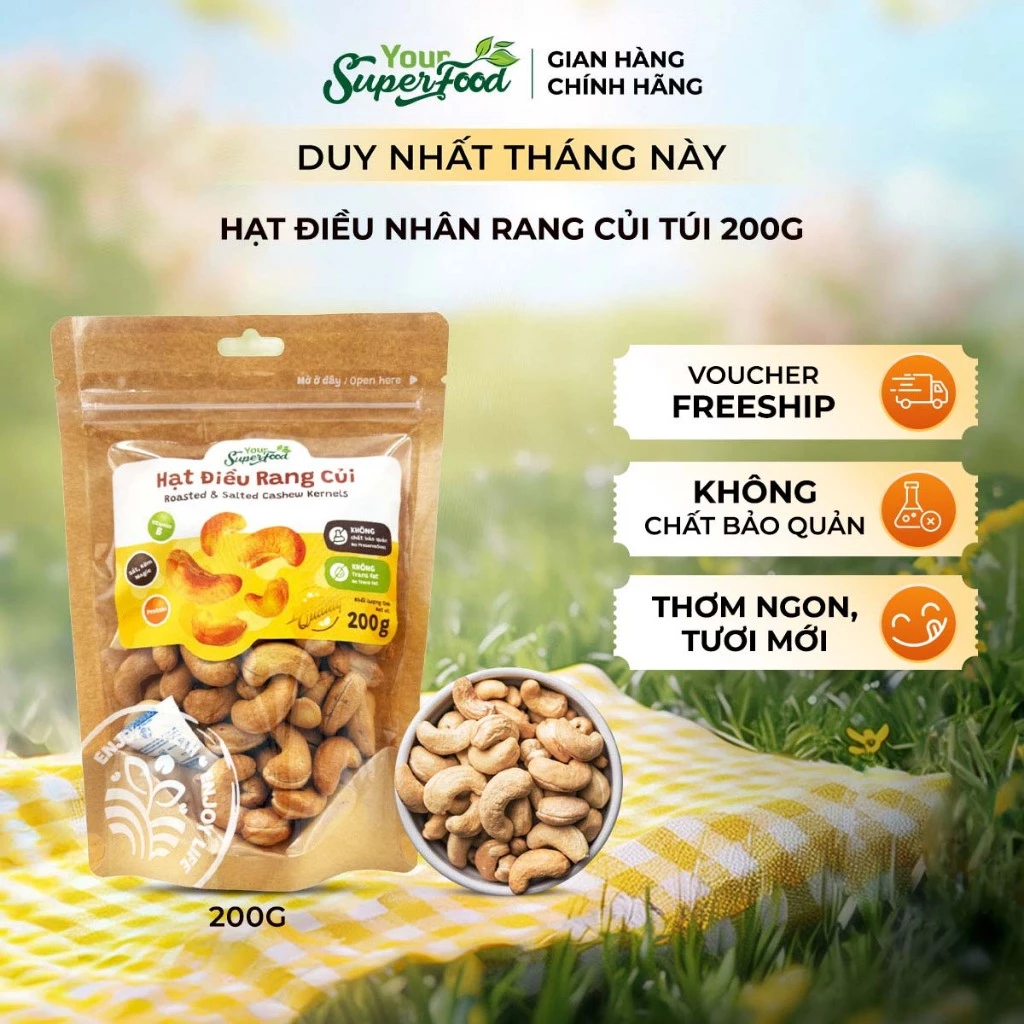 Your Superfood A等級カシューナッツ（薪焙煎・塩0.3%）200g - 自然な香ばしさ＆ヘルシー