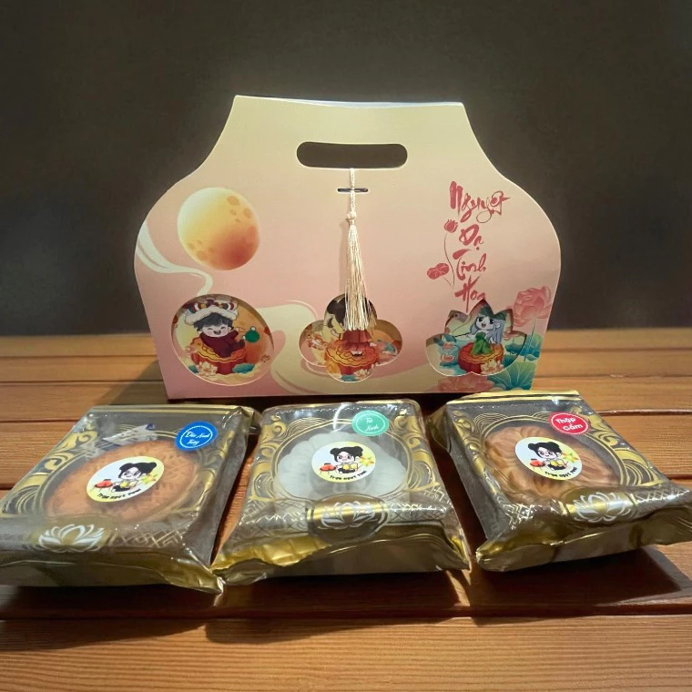 ユミのスイートステーション「月夜星華」中秋月餅3個入りギフトボックス - 法人・ご家族・大切な方への贈り物に