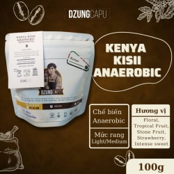 Kenya Kisii AA Coffee - 嫌気処理 - 100gパック - DzungCapu スペシャルティコーヒー - 中煎り - 丸ごと豆