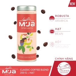 M'JA クラシック スペシャルティ コーヒー (コーヒーブレンド) 200g (粒/粉末) - ドライナッツ入りビターダークチョコレート、フルーティーフレーバー、- 粉砕