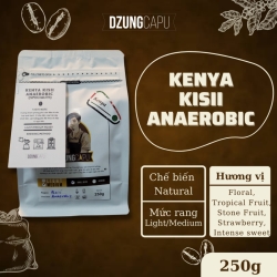 Kenya Kisii AA Coffee - 嫌気性調製 - 250g パック - DzungCapu スペシャルティコーヒー - ミディアムロースト - 粉砕