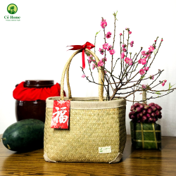 コバング草のベトナムハンドバッグ お買い物用 ベトナムの伝統的な手工芸品 Co Home