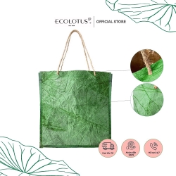 ベトナムバッグ ペーパーバッグ 蓮の葉 サイズM(23.5x8x18cm) 自然素材を活用 Ecolotus