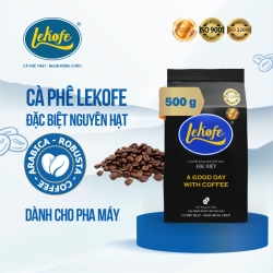 Lekofe 特製全粒コーヒー 80% ロブスタ 20% アラビカ 濃い苦味、マイルドな酸味 500g 袋