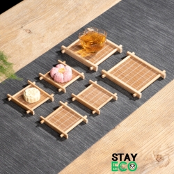 カップコースター 竹や藤で編んだコースター 茶わん・鍋用 STAY ECO