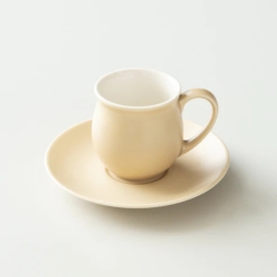 【ORIGAMI JAPAN】ORIGAMI セラミックカップ 〜Origami Barrel Aroma Cup〜 マットベージュ カップ＆ソーサー