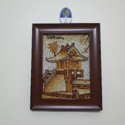 ベトナム雑貨 写真立て 米絵(20cm×25cm)