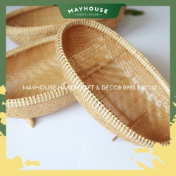 竹製かご 丸型 厚手 防カビ 耐久性 装飾用 MAYHOUSE CRAFT&DECOR