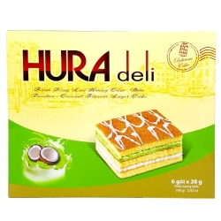 Hura Deli ココナッツ風味のスポンジケーキ、168g 箱