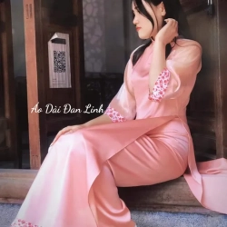 ベトナム衣装 アオザイ 若々しいピンク色のドレス 2023年春モデル Ao Dai Dan Linh