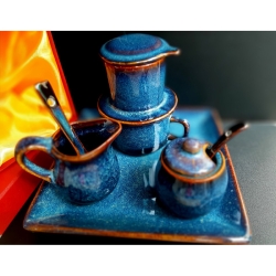 バッチャン焼き(陶器) のコーヒーフィルターセット OANH GIA AUTHENTIC BAT TRANG