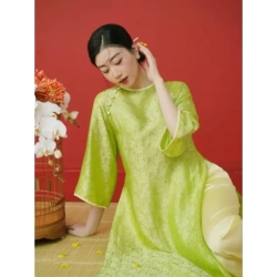 ベトナム衣装 アオザイ 美しくエレガントなモダンロングドレス