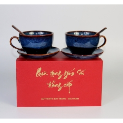 バッチャン焼き(陶器) のコーヒーカップセット OANH GIA AUTHENTIC BAT TRANG