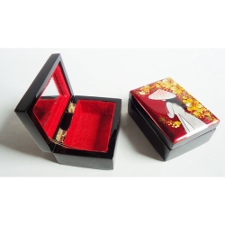 ベトナム雑貨 ソンマイ(漆塗り)の宝石箱 8x10cm 手工芸品