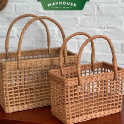 藤製バスケット 多目的 収納バスケット 装飾用 MAYHOUSE CRAFT&DECOR