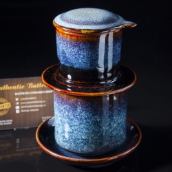 バッチャン焼き(陶器)のフィルターコーヒーセット OANH GIA AUTHENTIC BAT TRANG