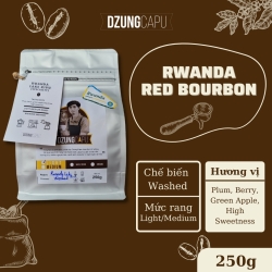 ルワンダ コーヒー - レッド バーボン バラエティ - 250g パック - DzungCapu スペシャルティ コーヒー - ミディアム ロースト - 粉砕